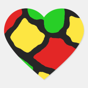 Rasta Spots Hart Sticker