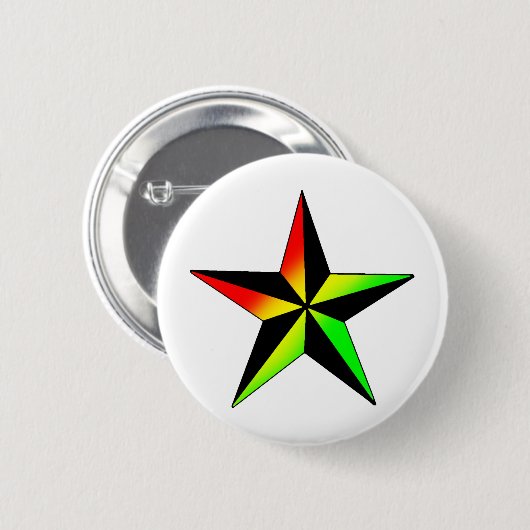 Rasta Star Ronde Button 5,7 Cm (Voorkant /achterkant)