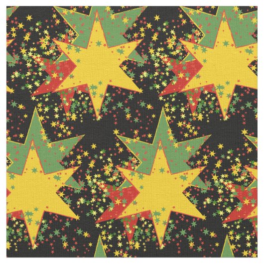 Rasta Starburst Fabric in de Rasta Colors Stof (Close Up)