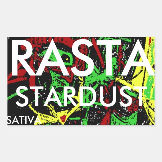 RASTA STARDUST SATIVA RECHTHOEKIGE STICKER (Voorkant)