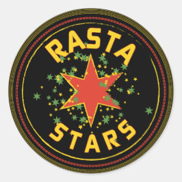 Rasta Stars Ronde Sticker