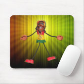 Rasta Stick Figuur met Gold Peace Sign Muismat (Met muis)
