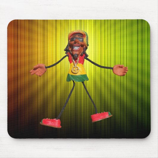 Rasta Stick Figuur met Gold Peace Sign Muismat (Voorkant)