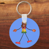 Rasta Stick Figuur met Gold Peace Sign Sleutelhanger (Voorkant)
