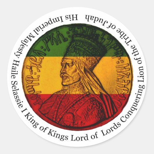 Rasta Sticker Conquering Lion Judah Zijne Majestei (Voorkant)