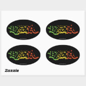 Rasta Sticker Ovaal zwart gekleurd (Vel)