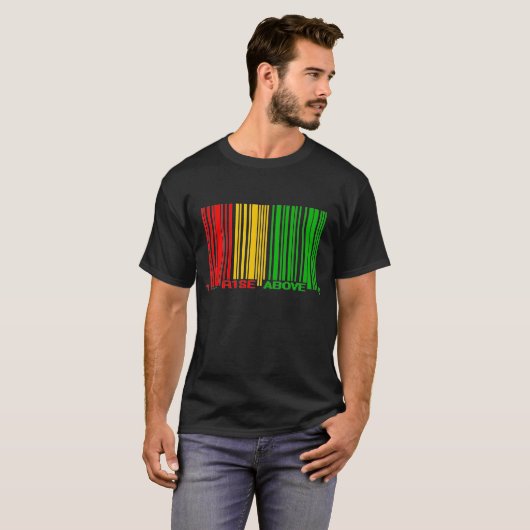 Rasta stijgt boven Barcode! T-shirt (Voorkant volledig)