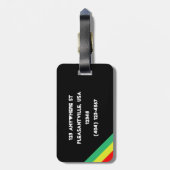 Rasta-Striped Bagagelabel (Achterkant verticaal)