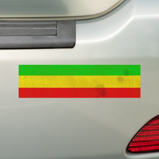 Rasta-stripes met waterlaag bumpersticker (Op auto)