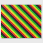 Rasta Stripes met zwart omslagpapier Cadeaupapier (Vlak)