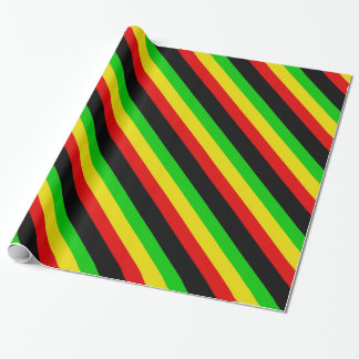 Rasta Stripes met zwart omslagpapier Cadeaupapier