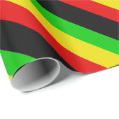 Rasta Stripes met zwart omslagpapier Cadeaupapier (Rol Hoek)