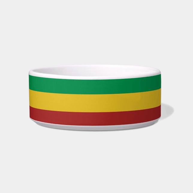 Rasta Stripes Pet Food Bowl Voerbakje (Voorkant)