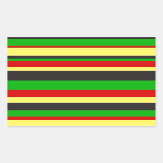Rasta Stripes Rechthoekige Sticker (Voorkant)