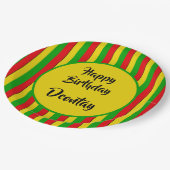 Rasta Stripes Reggae Caribbean Verjaardag Papieren Bordje (Gekanteld)