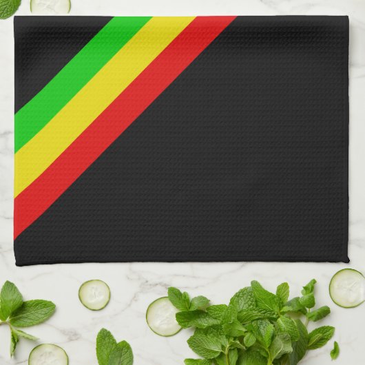 Rasta Stripes Theedoek (Gevouwen)