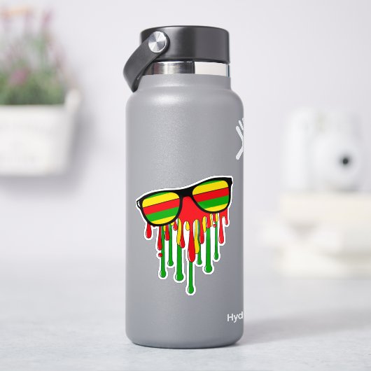 Rasta Sunglasses Melting in the Sun Sticker (HydroFlask)