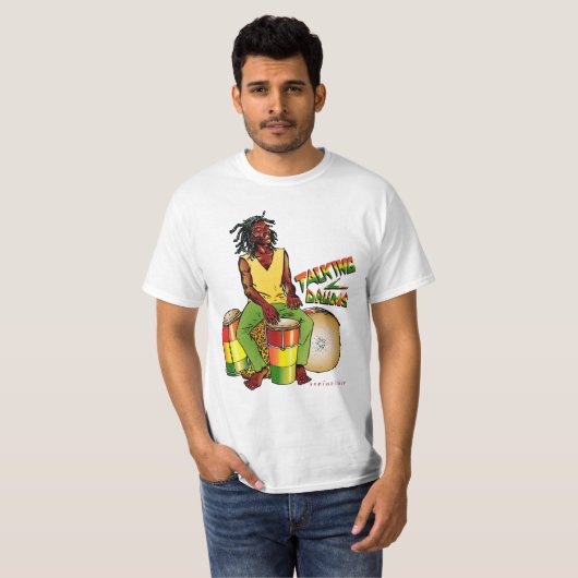 Rasta Talking Drums T-Shirt (Voorkant volledig)