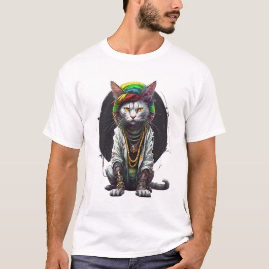 Rasta Tech Feline King T-shirt (Voorkant)