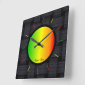 Rasta Time Vierkante Klok (Hoek)
