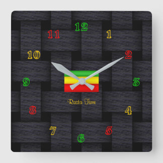 'Rasta Time Vierkante Klok
