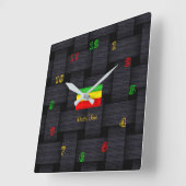 'Rasta Time Vierkante Klok (Hoek)