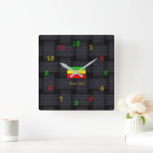 'Rasta Time Vierkante Klok (Huis)