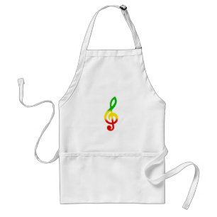 Rasta Treble Clef Standaard Schort