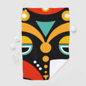 Rasta Tribal Mask Golfhanddoek (Insitu)