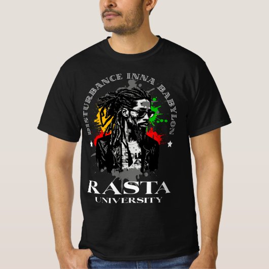 Rasta University Disturbance Inna Babylon Reggae T-shirt (Voorkant)