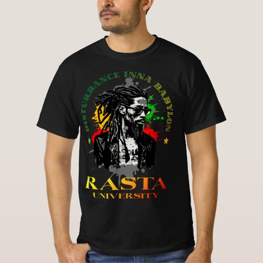 Rasta University Disturbance Inna Babylon Reggae T-shirt (Voorkant)
