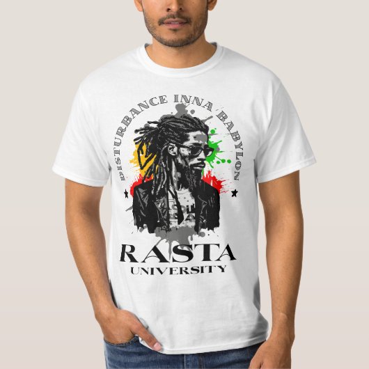 Rasta University Disturbance Inna Babylon Reggae T-shirt (Voorkant)
