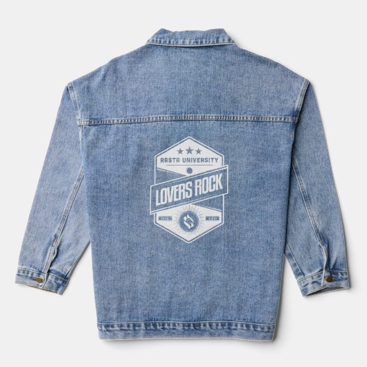 Rasta University houdt van rock goede vibes reggae Denim Jacket (Achterkant)