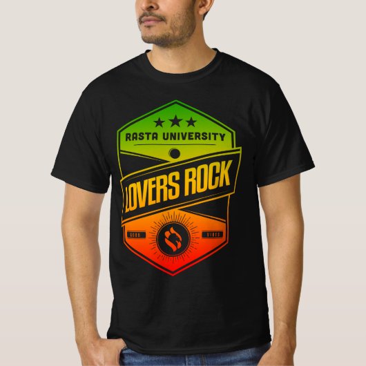 Rasta University houdt van rock goede vibes reggae T-shirt (Voorkant)
