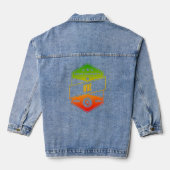 Rasta University Irie Goede Vibes Rasta Reggae Denim Jacket (Achterkant)