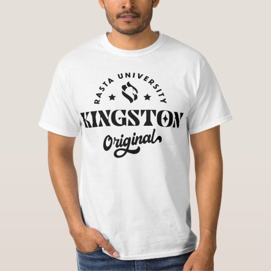 Rasta University Kingston Originele Reggae T-shirt (Voorkant)
