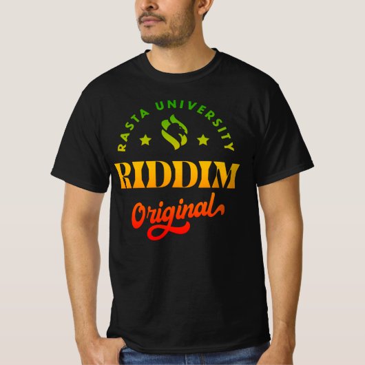Rasta University Riddim Originele Rasta Reggae T-shirt (Voorkant)