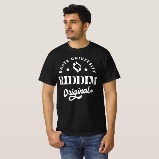 Rasta University Riddim Originele Reggae T-shirt (Voorkant volledig)