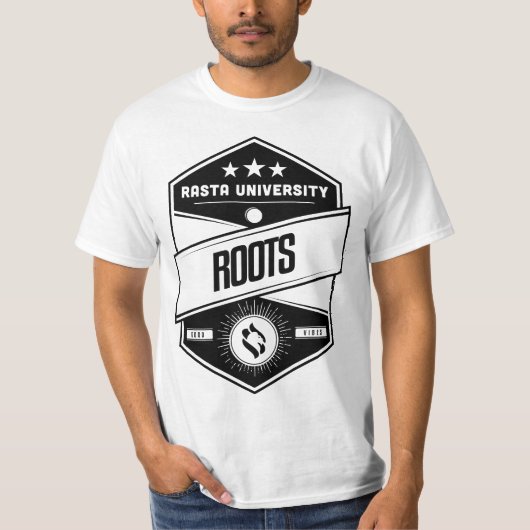 Rasta University Roots Goede Vibes Reggae T-shirt (Voorkant)