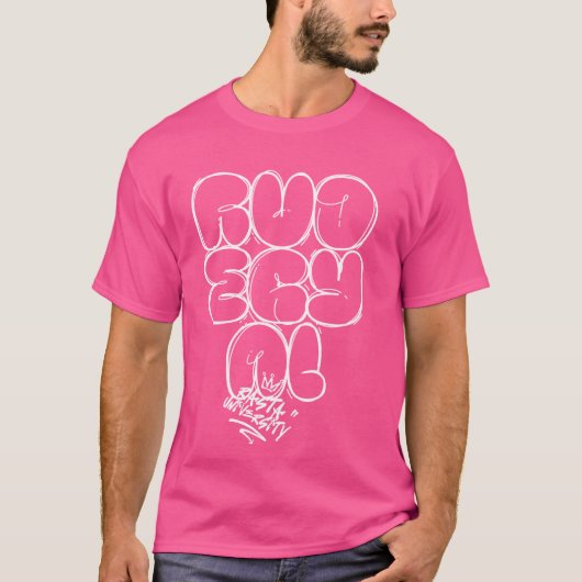 Rasta University Rude Gyal Graffiti Style Reggae T-shirt (Voorkant)