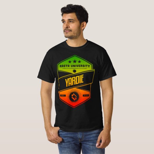 Rasta University Yardie goede vibes Rasta reggae T-shirt (Voorkant volledig)