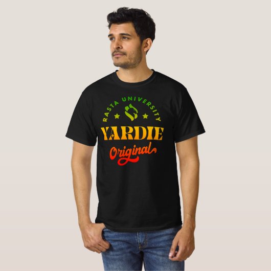 Rasta University Yardie Originele Rasta Reggae T-shirt (Voorkant volledig)