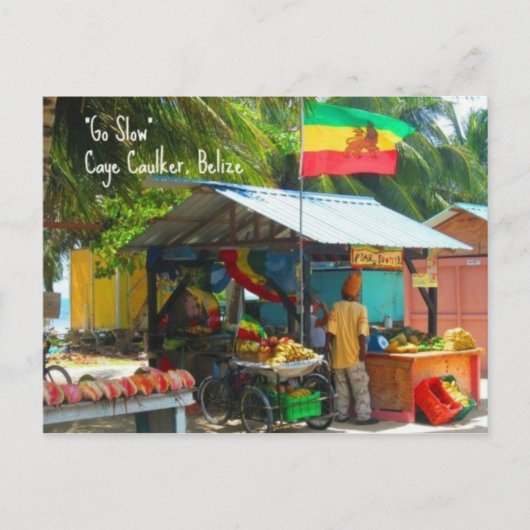 Rasta Veggie Stand in Caye Caulker, Belize Briefka Briefkaart (Voorkant)