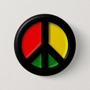Rasta verbiedt het Bomb CND-vredessymbool Ronde Button 5,7 Cm
