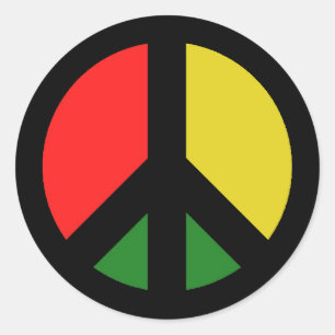 Rasta verbiedt het Bomb CND-vredessymbool Ronde Sticker