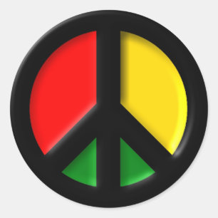 Rasta verbiedt het Bomb CND-vredessymbool Ronde Sticker