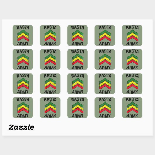 Rasta Vierkante Sticker (Vel)