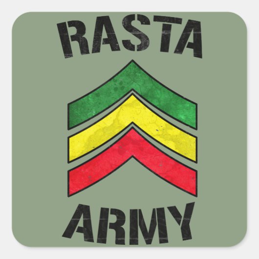 Rasta Vierkante Sticker (Voorkant)