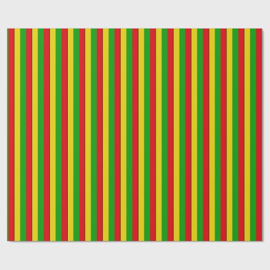 Rasta vlag gekleurd gestreept cadeaupapier (Vlak)