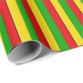 Rasta vlag gekleurd gestreept cadeaupapier (Rol Hoek)